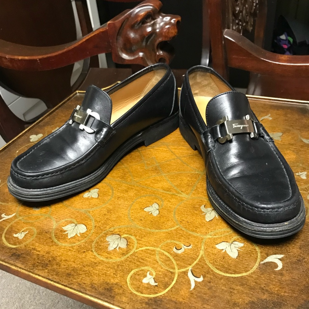 Men’s Ferragamo Gancini Black Loafer